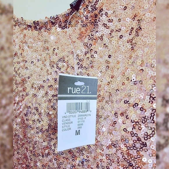 Rue21 Rose Gold Sequin Mini Dress (M) NWT - Picture 2 of 3